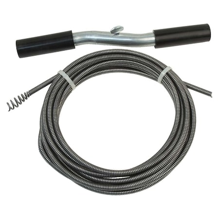 Thrifco Plumbing 1/4 Inch x 15 ft. Cable Drain Pipe Auger with Speed-Grip Handle 4400723